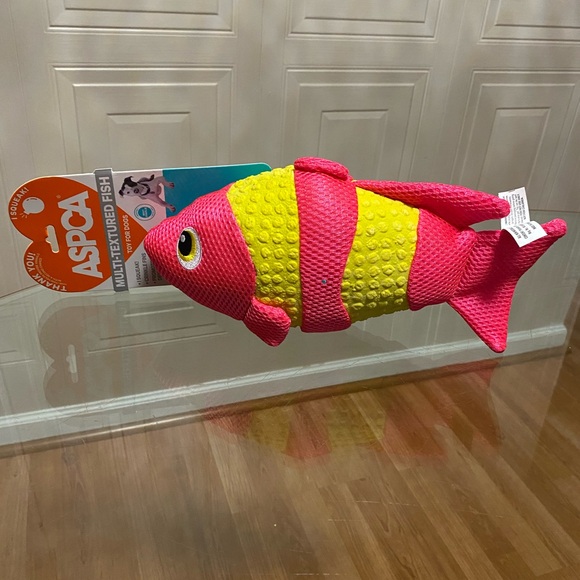 ASPCA Multi-Textured Fish Clinker & Squeaky Dog Toy 12” - Picture 2 of 6